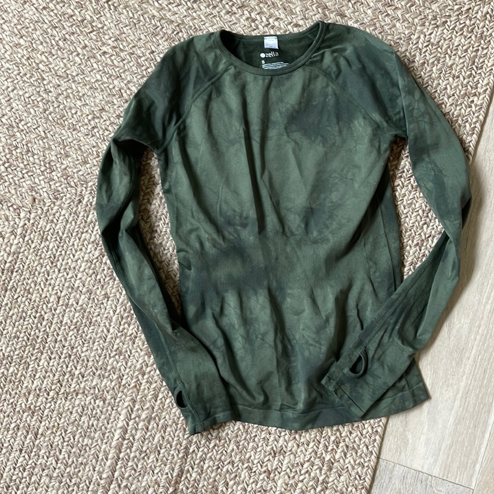 Zella green “wick it” workout top, Sz S.